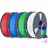 SUNLU 4KG Matte PLA Filament 1.75mm Set, 3D Drucker Filament mit Matter Oberfläche, Neatly Wound PLA Filament, Einfach zu Bedienen, 1KG/Spule, 4-Pack, Weiß+Grün+Blau+Rot