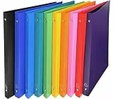 Exacompta 541999E Ringbuch (PP, DIN A4, blickdicht, 2 Ringe, Rücken 20mm) 10 Stück gemischte farben