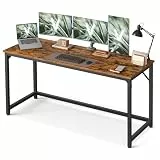 VASAGLE Tisch, Computertisch, Bürotisch, 160 x 60 x 76 cm, für Arbeitszimmer, Schlafzimmer, Wohnzimmer, vintagebraun-tintenschwarz LWD121K01