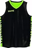 Spalding Herren Essential Reversible Shirt, schwarz/Fluo gelb, XL