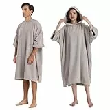 Winthome Poncho, Badeponcho Strand Umziehhilfe, Surf Poncho Leichtgewicht mit Tasche und Kaputze, Handtuch Damen Herren, Strandponcho für Schwimmen Surf Strände