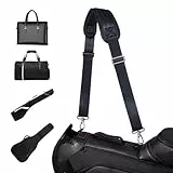 LANDFOBO Golf Schulterriemen Universeller Austauschbarer Schultergurt für Taschen mit Metall Drehhaken für Heavy-Duty Schulte (Schwarz)