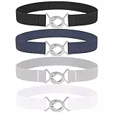 LEACOOLKEY Elastische Gürtel Schmal Damen Männer Stretchgürtel Skinny Taille Gürtel dünnen Gürtel für Kleid Jeans