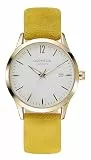 Orphelia Fashion Damen-Armbanduhr Suede Analog Quarz mit Leder Armband, Gelb