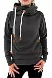 Cindeyar Damen Hoodie Winter Pullover Kapuzenpullover Langarm Baumwoll Mischung Warmer Sweatshirt Kapuzenjacke(107-Grau,XL)