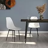 YuuSsea Esszimmerstühle 2er Set, Weiß, PP Kunststoff mit Metallbeinen, Ergonomische Rückenlehne, Modernes Design für Küche, Esszimmer
