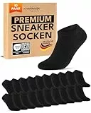 10 Paar Sneaker Socken Herren Damen Baumwolle Komfortbund ohne Naht 70102T WP (Schwarz 43-46)
