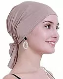osvyo Bambus Chemo Kopftuch für Frauen mit Haarausfall - Krebspatienten Kopfbedeckung Turban in Versiegelter Verpackung BLASS Mauve