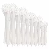 200 Stück Kabelbinder Weiß Set,Tesmax Kabelbinder UV Beständig 100/150/200/300 mm(je 50 Stück),Nylon Super Haltbar Selbsthemmend für Kabelmanagement,Gartenarbeit,Wohnen,Werkstätten