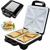 Syntrox Germany 1600 Watt XLC Sandwichmaker mit Keramikbeschichtung zur Herstellung von 4 Sandwiches gleichzeitig