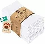 Utopia Kitchen Stoffservietten [12er Pack, Weiß] 50x50 cm Waschbare Tischservietten für Hotel, Mittagessen, Restaurant, Hochzeiten, Veranstaltungen und Partys
