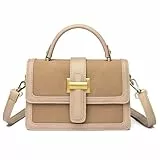 Micmores Handtasche Damen Klein Kunstwildleder Umhängetasche, Elegant Crossbody Bag damen mit Kunstleder Griff oben, Mode Schultertasche mit Verstellbar Abnehmbar Schultergurt (Khaki)