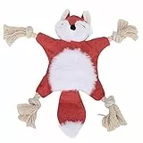 Atyhao Hund Kauspielzeug, weicher Plüsch ungiftig Cartoon Tierform Spielzeug Haustier Tiefe Reinigung Zähne Spielzeug Kauen Beißen Interaktives Spielzeug mit klingelndem Papier[rot] Kauspielzeug
