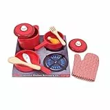 Melissa & Doug - Kochset aus Holz für Kinder, 8-teiliges Set mit Töpfen, Pfannen und Küchenhelfern, Für Kinder ab 3 Jahren