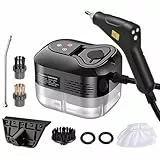Irishom Handheld Multi-Surface with 6pcs Accessories Screen 6 Levels Adjustable 105℃/221℉ Deep Cleaning Steamer with Portable Handle 1200ml/40.5oz