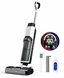 Nass Trockensauger, All-in-One Nasssauger Saugwischer Akku Kabellos mit Dual-Tank-Design, 890mL Wassertank, Selbstreinigung, 5mm Randreinigung, LED-Display Wischsauger für Harte Boden,Tierhaare