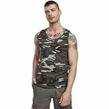 Brandit Individual Wear Herren Essential Cotton Lightweight Soft Breathable Long Round Neck Active Everyday Training Tank Top, Waldland, 7X-Groß