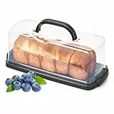 Ohuhu Kuchen Transportbox Kastenform, Kuchenbehälter Rechteckig mit Deckeln und Tragegriff, Kuchentransportbox für 33 x 13 x 9,5 cm Kastenkuchen, Kuchen Transportbox Eckig, Geschenke zum Weihnachten
