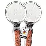 PRISMA Premium Duschkopf 2 Stk. Handbrause wassersparend mit Druckerhöhung für mehr Wasserdruck - Brausekopf, Regendusche und Massage Funktion