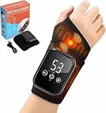 Mineup Handmassagegerät Heizkissen, Kabelloses Handgelenk, Handgelenk Massagegerät, Wrist Massager mit 3 Heizstufen, 3 Vibration, für Wohltuende Entspannung von Handgelenk, Hand, für Vater Mutter