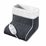 Beurer FW 20 Cosy Fußwärmer, elektrische Fußheizung mit 3 Temperaturstufen und Abschaltautomatik, maschinenwaschbar, grau, wärmender Fußsack