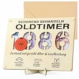 Hopton Holz Geldgeschenke Geburtstag 40, Witzige Geburtstagskarte Geldgeschenke Verpackung mit Umschlag, Geld Geschenk zum 40 Geburtstag Mann Frau- Schonend Behandeln 1986 Oldtimer