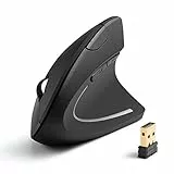 Anker 2.4G Wireless Maus Vertikale Ergonomische Funkmaus Vertical Maus Kabellos für Windows,Mac OS,USB,800/1200/1600 DPI,5 Tasten(Generalüberholt)