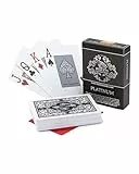Bullets Playing Cards, Premium Pokerkarten Platinum mit Zwei Eckzeichen, Inklusive Cut-Card, Deluxe Kartenspiele mit Jumbo Index, Profi Premium Spielkarten für Texas Holdem Poker