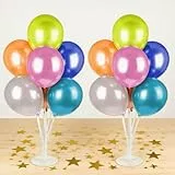 2PCS Luftballon Ständer, Transparente Ballonständer Für Luftballons, Ballonhalter mit Sockeln, HalterDesktop Luftballon Halter für Party, Geburtstag, Hochzeit