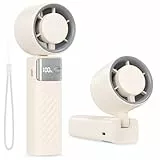 Fitabok Handventilator - Kleiner Tragbarer Mini Hand Ventilator 1-199 Windgeschwindigkeiten, 4000 mAh USB Wiederaufladbarer Ventilator, 115° Drehung, LED Anzeige, Geeignet für Büro, Outdoor, Reisen