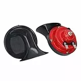 Greensen DC 12V Auto Elektro Schnecken Hupe, 130db Super Laut Wasserdicht Fahrzeug Hupe Kit für LKW Motorrad ATV RV SUV MPV mit ABS Metalllegierung Gehäuse