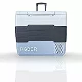 RGBer® TG-Serie| Auto Kühlbox, Kompressor Kühlbox 50 Liter, 2in1 Doppelzone Kühl- & Gefrierfach, 12/24 V 230V Kühlung bis -20 °C für Auto, LKW, Camping.