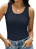 StylSense Damen Tops Sommer U-Ausschnitt Ärmellos Tank Top Sexy Oberteile Gerippte Basic Shirt Damen