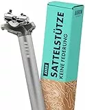 AARON Post Sattelstütze mit 30,9 mm Durchmesser, Aluminium Sattelrohr mit 350 mm Länge, Stütze für Cityrad, Trekkingrad, Tourenrad und Mountainbike mit Skala in Silber
