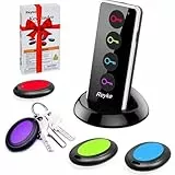 Reyke Schlüsselfinder Key Finder,Remote Finder Drahtloser RF-Gegenstandsfinder mit LED-Taschenlampe für Schlüssel, Brieftasche, Telefon und Haustier-Tracker (RF-Sender, 4 Empfänger)