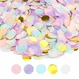 HABNI 50G Konfetti Lila Gold, 1.5Cm Konfetti Geburtstag Groß, Tischdeko Hochzeit, Confetti Deko Rosegold, Glitzer Bunt Groß, Streudeko Geburtstag Pastell