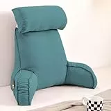 XIEMINLE Großes Lesekissen für Sofa, Stuhl, Bett, Armkissen, Kuschelkissen, Lendenwirbelstützkissen, Rückenlehne, Loungekissen, Taillenkissen, Rückenstützkissen zum Lesen, 75 x 40 x 55 cm, Grün 2