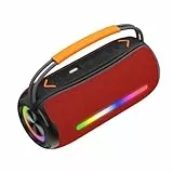 aowoka Tragbarer Bluetooth Lautsprecher mit Griff, 40W Leistungsstarker Musikbox mit Dualen Bass-Treibern, BT5.4/IPX7 Wasserdicht/30H Akku, TWS Kopplung/AUX/TF, Speaker für Party/Outdoor/Reisen (Red)
