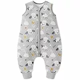 Looxii Schlafsack Baby mit füßen 1.5 Tog Baumwolle BabySchlafsack Herbst Ganzjahres Schlafsack mit Beinen für Kinder 4-6 Jahre Jungen Mädchen 100 cm