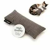 LucyBalu® Kick Bunny Katzenkissen mit Catnip I Spielzeug mit Katzenminze für Katzen I Cordbezug & Merinowolle Füllung I Anthrazit