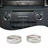 Lcojicep Multimedia-Lautstärkenschalterknopf-Ringabdeckung, kompatibel mit Ford Ranger 2015–2021, Aluminiumlegierung, Auto-Zentralsteuerung, Lautstärkeregler, Ring, Schutzhülle, Dekoration (Silber)