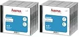 Hama CD-Leerhüllen 10 Stück (Jewel Case für CD/DVD/Blu-ray, Leerbox zur Archivierung, Aufbewahrung, Standard CD-Schutzhülle, Transport-Hülle) transparent-schwarz (Packung mit 2)