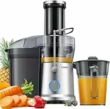 GDOR 1300W Entsafter mit Extra Großem 81mm Einfüllschacht Großem 1.25L Saftkrug Entsafter Gemüse und Obst Hoher Saftausbeute Juicer Machine 3 Geschwindigkeitsstufen Leicht Reinigen Bürste Tropfschutz