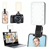 LED Selfie Handy Licht mit Clip & Dualen 1/4' Gewinden, 5 Lichtmodi 3000K-6500K Dimmbares Videolicht, USB Wiederaufladbares Tragbares Foto Licht für Kamera Laptop iPhone Tablet TikTok YouTube