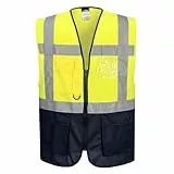 Portwest Herren C476ybrl Warschau Executive Weste, gelb/schwarz, L EU