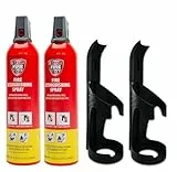 IWH Vertriebs GmbH Premium Feuerlöschspray - STOPFIRE - Feuerlöschspray – 2 x 750ml – 2 Wandhalter - Stopfire auch für Fettbrände, 32 x 9 x 7 cm