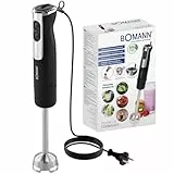 Bomann® Stabmixer 800 Watt mit Turbo-Funktion | Pürierstab mit Edelstahlmesser | 12 Stufen | für Babynahrung, Suppe, Smoothies, Püree, Sauce | Hand Blender elektrische Stabmixer | SM 6082 CB