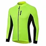 MEETWEE Herren Radtrikot, Langarm Fahrradtrikot Reißverschluss Fahrradbekleidung Radshirt Fahrradshirts für Männer, Atmungsaktive Cycling Jersey Schnell Trocknen Radsport Bekleidung