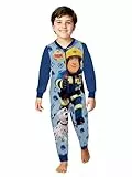 United Labels Feuerwehrmann Sam Jumpsuit für Jungen - Overall Kinder Pyjama Schlafanzug Langarm Blau (DE/NL/SE/PL, Numerisch, 110, 116, Regular, Blau)
