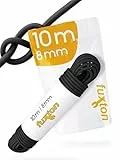 fuxton® Gummiseil (8mm x 10m), Expanderseil, Gummileine, Bungee Cord Marine, Spanngummi Meterware, schwarz